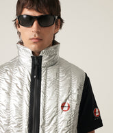 SILVER QUILTED VEST - M