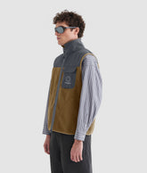 GIACCHE CRANE VEST - Smanicato Unisex in Pile Sherpa BREEN | Murphy&Nye GIACCHE CRANE VEST - Smanicato Unisex in Pile Sherpa BREEN | Murphy&Nye