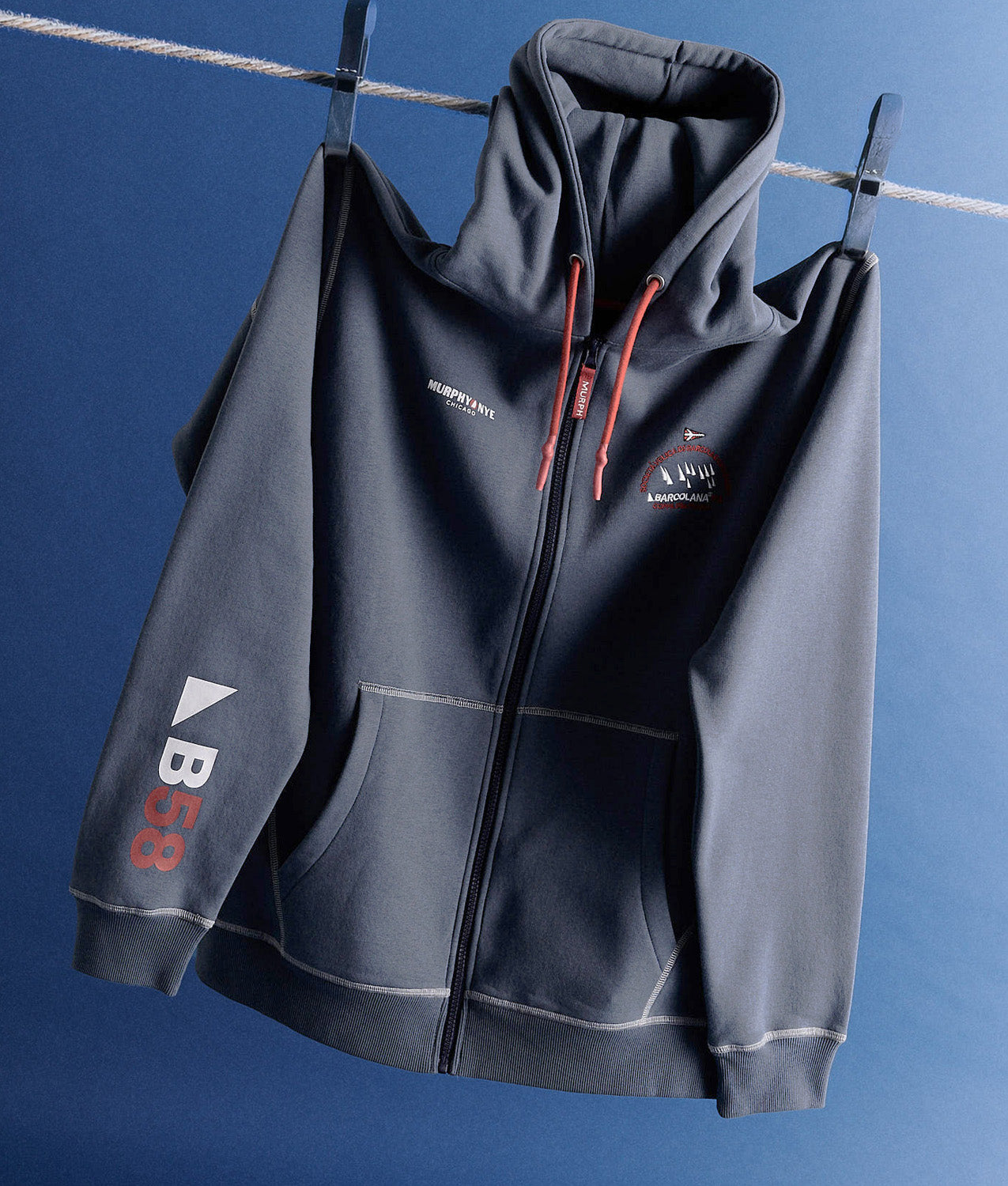 SWEATSHIRTS BARCOLANA  58 HOOD SWEATSHIRT BLU MIRAGE | Murphy&Nye