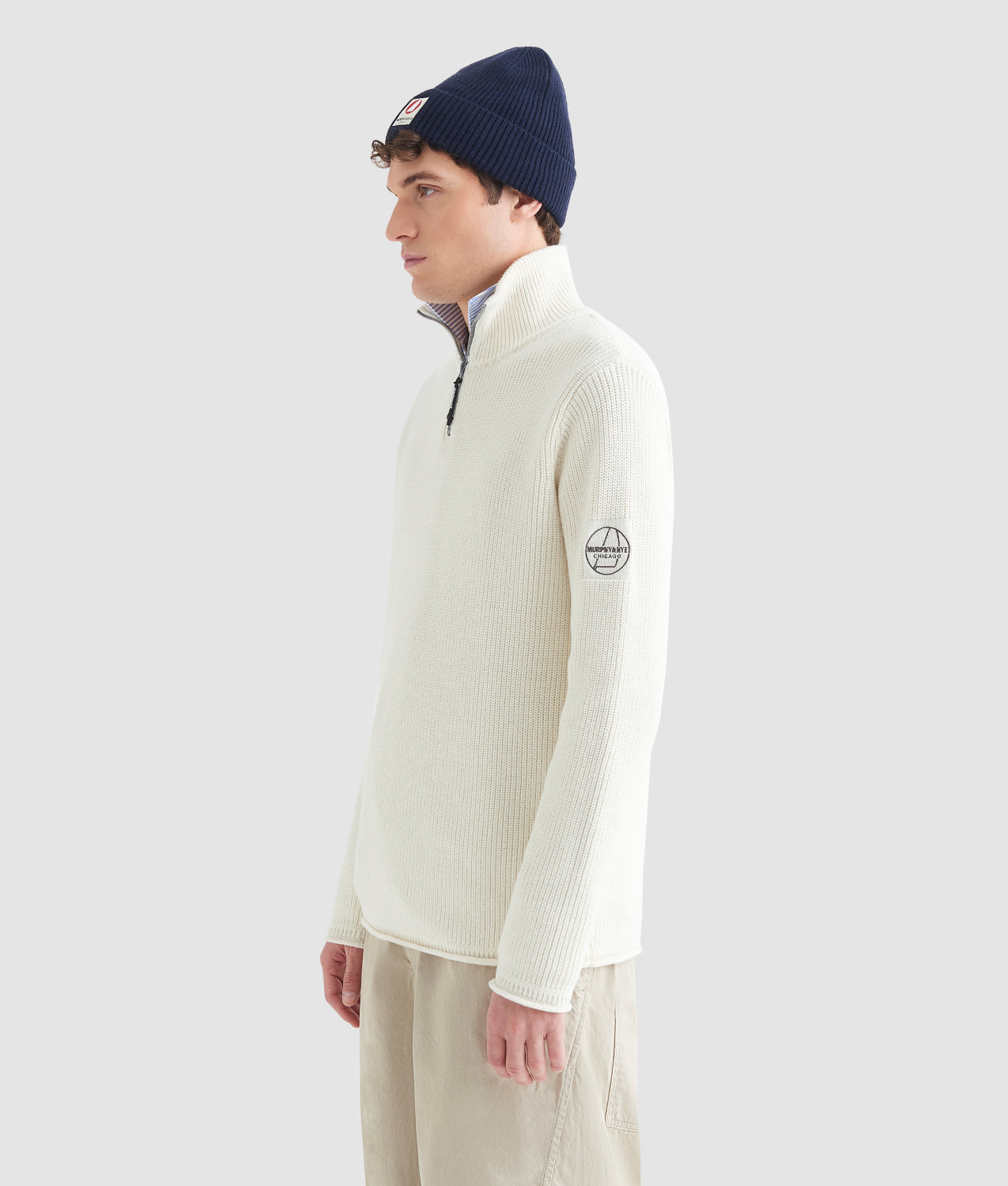 FENDER SWEATER - Maglione Mezza Zip Coste Inglesi