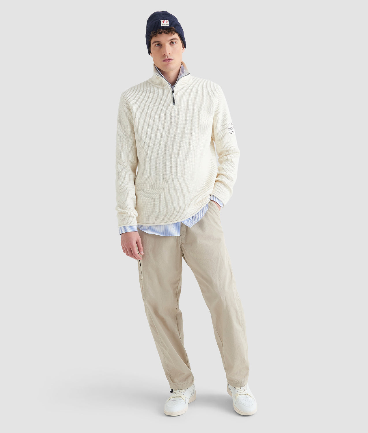 FENDER SWEATER - Maglione Mezza Zip Coste Inglesi