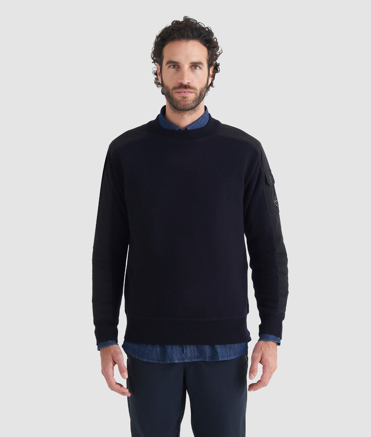 ENSIGN SWEATER - Maglia Rasata con Inserti e Taschino