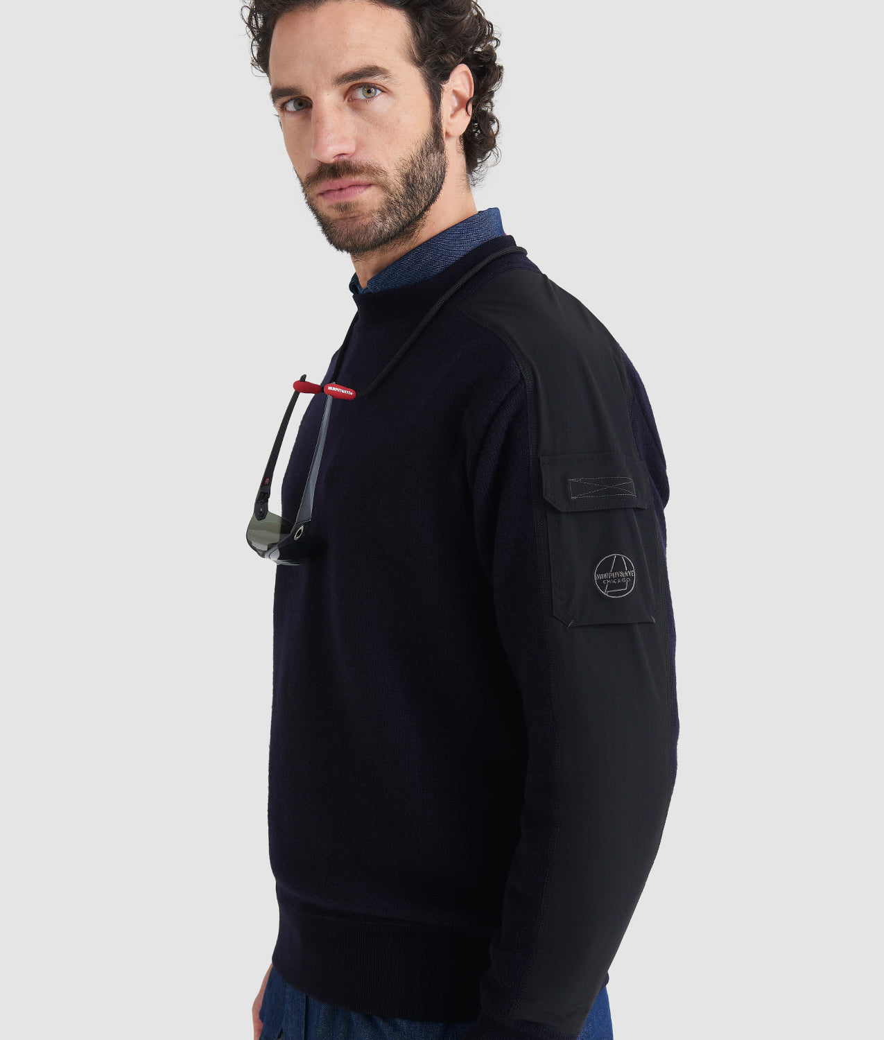 ENSIGN SWEATER - Maglia Rasata con Inserti e Taschino