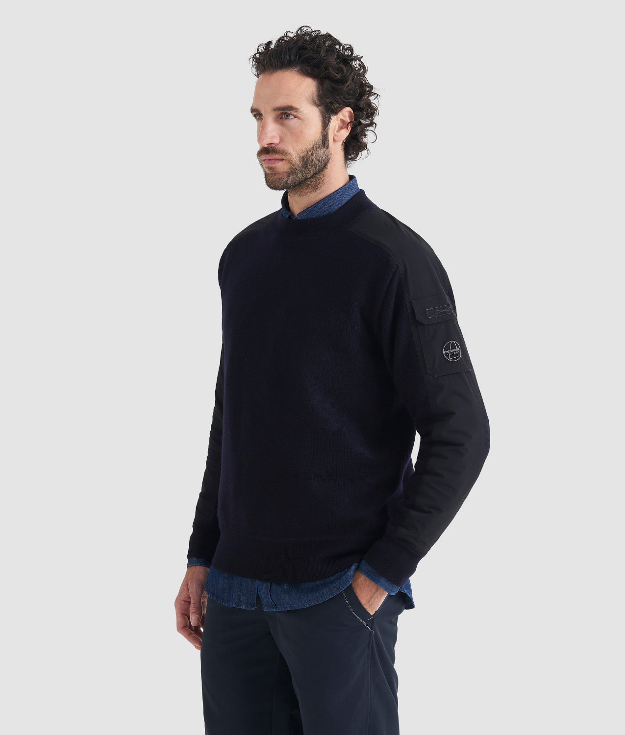 ENSIGN SWEATER - Maglia Rasata con Inserti e Taschino